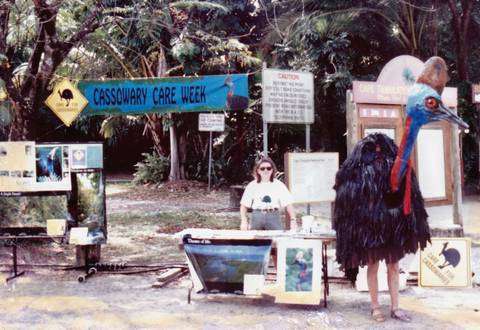 Cassowary Care Week Gaylene Sheather with Neville as cassowary